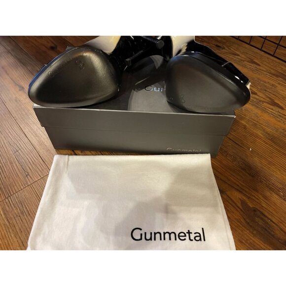Gunmetal Designer Women's Patent Leather Heels - Size 38.5 EUR | 8.5 US New - Picture 2 of 4